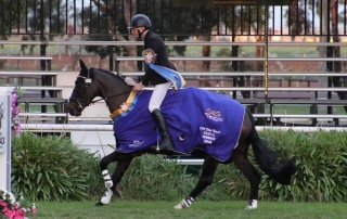 Victory lap for Sam Jeffree and Fiona Mitchell's Woodmount Lolita at Melbourne International 3 Day Event in the CCI**L class!