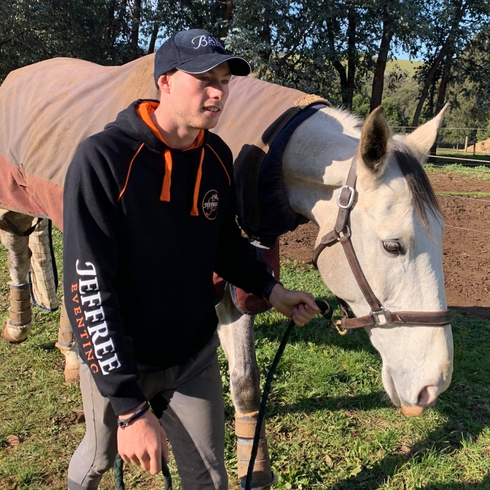Limited Edition Hoodie from Jeffree Eventing - in action